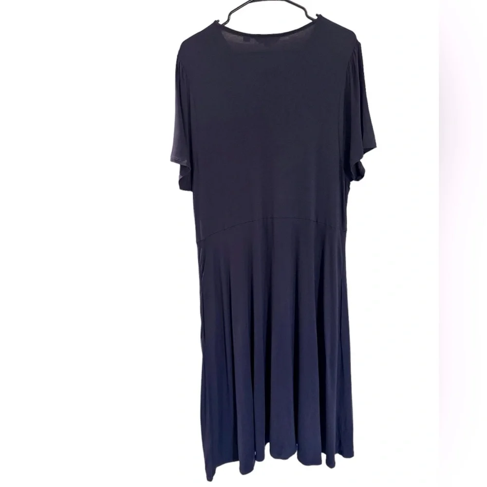 Boden Crew Neck Jersey Dress Short Sleeve Navy Blue Size 20/22 - Picture 2 of 9